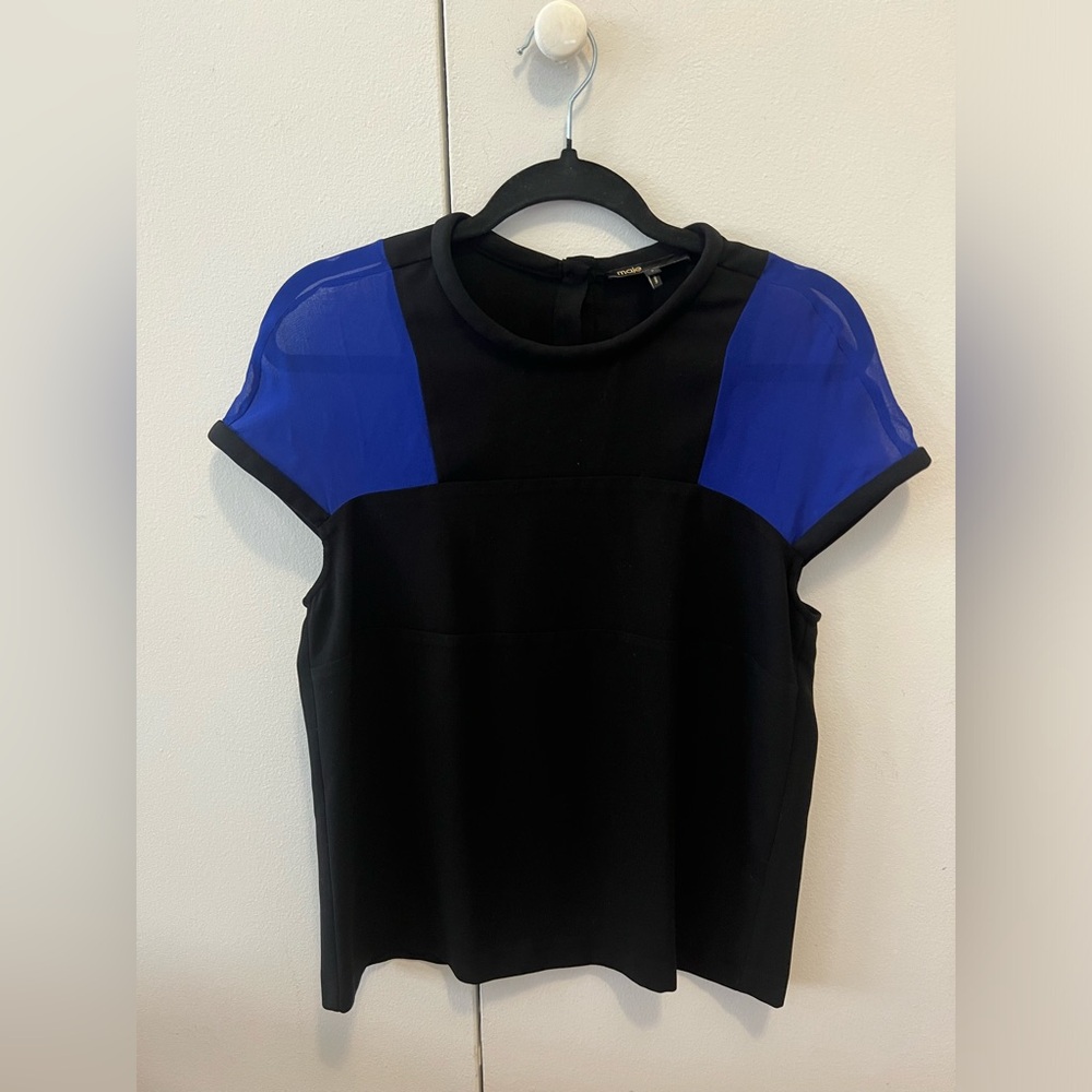 Maje silk short sleeve top